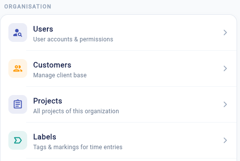 Label Settings Navigation