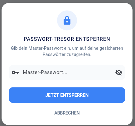 Passwort Tresor Locked